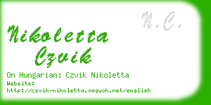 nikoletta czvik business card